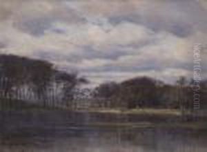 Baumbestandenes Ufer by Johan Peter Von Wildenradt