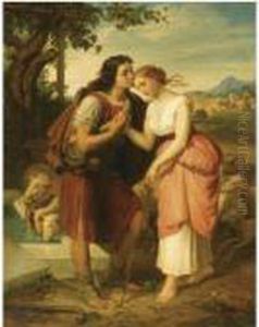 Jacob And Rachel At The Well by August Von Wille