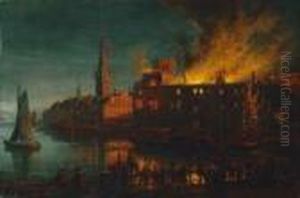 Der Brand Des Dusseldorfer Schlosses In Der Nacht Vom 19. Auf Den 20. Marz 1872 by August Von Wille