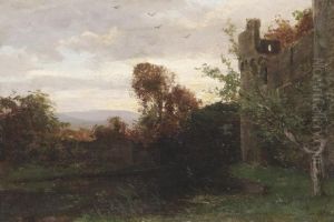 Densborn Castel Near Gerolstein In The Evening Light by Fritz Von Wille