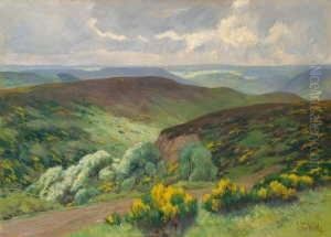 Eifellandschaft Mit Bluhendem
Ginster. Signiert Unten Rechts: Fvwille. Ol Auf Leinwand. H 52,2; B 72,5
Cm. by Fritz Von Wille