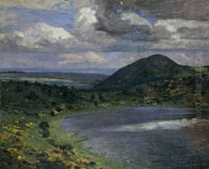 Eifellandschaft Mit Dem 
Weinfelder Maar. Signiert Unten Rechts: Fvwille. Datiert Unten Links: 
Mosenbg. 7.6.12. Ol Auf Leinwand, Auf Holz Aufegezogen. H 50; B 60 Cm.