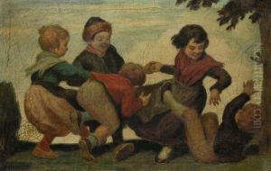 Raufende Kinder by Ludwig Von Zumbusch
