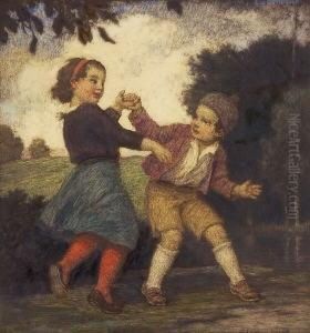 Tanzendes Kinderpaar by Ludwig Von Zumbusch