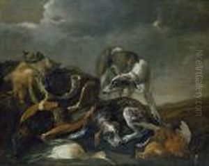 After The Hunt, A Greyhound And A Pointer Guarding Game In Alandscape by Elias Vonck