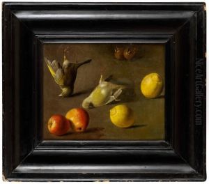 Stilleben Med Kramsfaglar Och Frukter by Jacobes Vonck