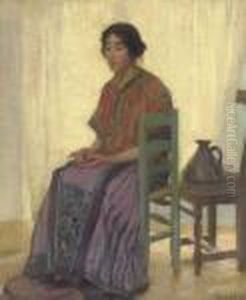 The Blue Chair by Robert William Vonnoh