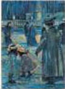 Paris, Elegantes Et Enfants Dans Un Jardin Public by Robert William Vonnoh