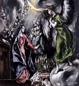 The Annunciation (detail 1) 1597-1600 by El Greco (Domenikos Theotokopoulos)