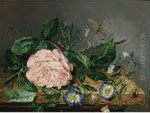 Flowers On A Ledge by Sebastiaan Theodorus Voorn Boers
