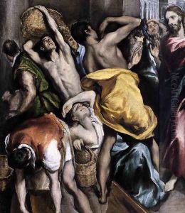 The Purification of the Temple (detail 1) c. 1600 by El Greco (Domenikos Theotokopoulos)