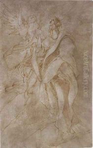 Study for St John the Evangelist and an Angel 1596-99 by El Greco (Domenikos Theotokopoulos)