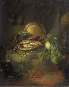 Fish For Dinner: A Kitchen Still Life by Maria Vos
