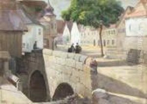 View Of A Town In Summer