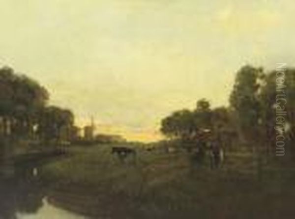 Along The River At Sunset - view 1