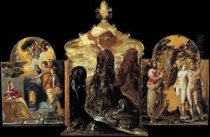 The Modena Triptych (back panels) by El Greco (Domenikos Theotokopoulos)