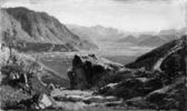 Verso Vom Kunstler Beschriftet: 
Etschthal Bei Bozen/nach D. Natur Vorfruhling/zu Freundlicher 
Erinnerung/von/a. Waagen. - view 1