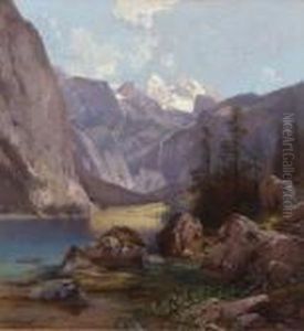 Der Obersee Bei Berchtesgaden Mit
Blick Auf Die Teufelshorner. by Adalbert Waagen