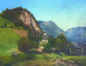 Bauernhaus Im Gebirgstal by Adalbert Waagen
