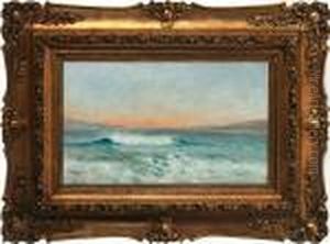 Sunrise At Faroe Island. Signed J. Waagstein by Joen Waagstein