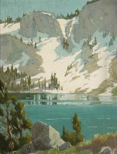 Snowy Slope By Water's Edge, 
Sierra Nevada;snow-covered Peaks And Pines Beside A Lake, Sierra Nevada