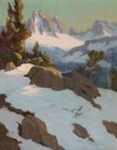 Sierras In Winter by Elmer Wachtel