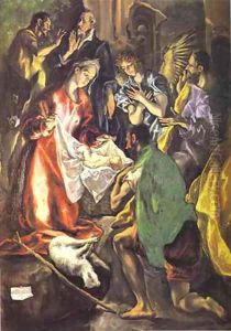 The Adoration Of The Shepherds (Detail) 1596-1600 by El Greco (Domenikos Theotokopoulos)