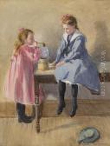 Two Girls Blowing Bubbles - view 1