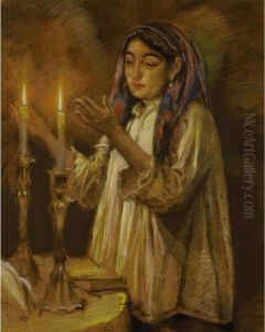 Lighting The Sabbath Candles by Wilhelm Wachtel