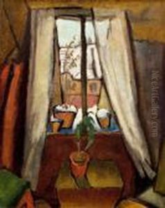 Interieur Mit Fensterausblick (des Berliner Ateliers) by Rudolf Wacker