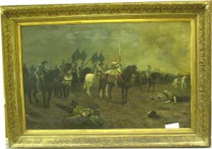 Slagfalt Med Gustaf Ii Adolf. by Carl Gabriel Wadell