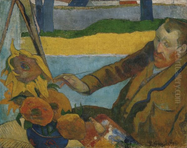 Vincent van Gogh Painting Sun Flowers - view 1