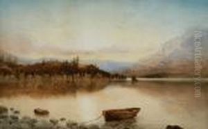 Lake And Mountain Scene by William Joseph Wadham