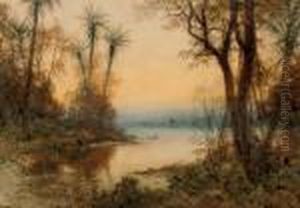 A Tropical Inlet, Sunset by William Joseph Wadham