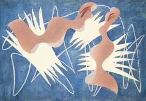 Composition On Blue Ground I by Edward Wadsworth