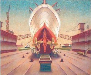 Ship In Dry Dock by Edward Wadsworth