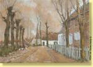 Ruelle Avec Poules En Avant-plan by Victor Wagemaekers