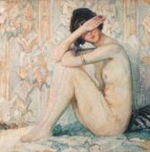A Seated Nude by Maurice Wagemans