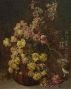 Stillleben Mit Rosen Und
Lilien. by Ferdinand Ii Wagner
