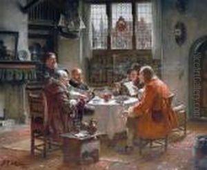 A Working Lunch by Fritz Wagner