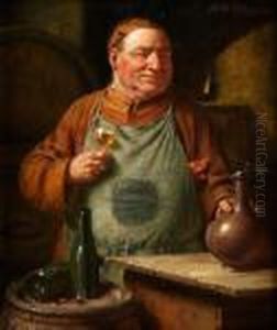 Monch Als Kellermeister Bei Der Weinprobe