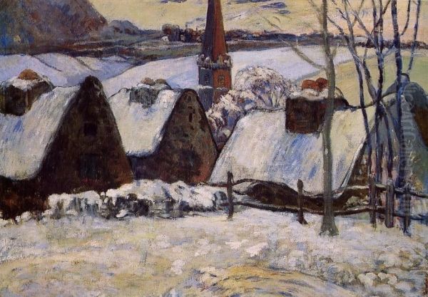 Breton Village In The Snow - view 1