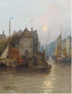 Mooring The Fishing Boats, Rotterdam by Carl Wagner