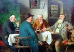 Frohliche Runde Im Wirtshaus by Josef Wagner-Hohenberg