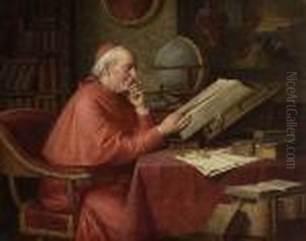 Kardinal Beim Studium In Der
 Bibliothek. - view 1