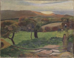 Breton Landscape Fields By The Sea Aka Le Pouldu