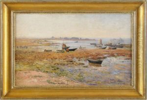 Fiskebatar Vid Saint Guenole by Alfred Wahlberg