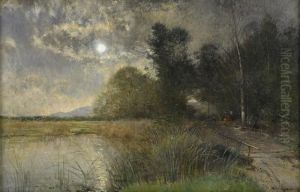 Aftonstamning Over Insjolandskap by Alfred Wahlberg