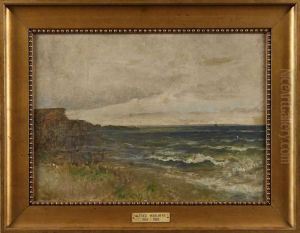 Kustbild Med Segelbat by Alfred Wahlberg