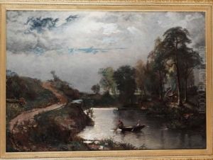 Nattligt Fiske I Manens Sken by Alfred Wahlberg